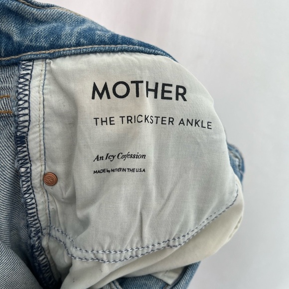 Mother Denim The Trickster Ankle Straight Leg Jean in An Icy Confession Size 26 - Picture 9 of 14